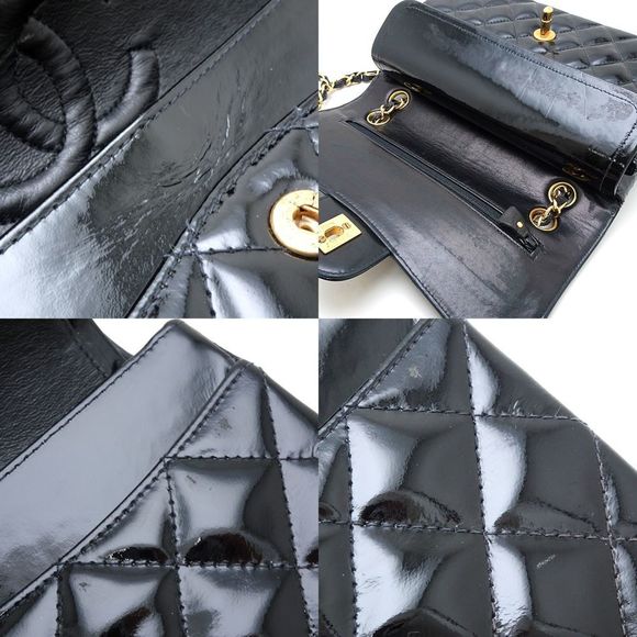 CHANEL Matelasse 23 A01113 Shoulder Bag Patent Leather Black - Picture 6 of 10